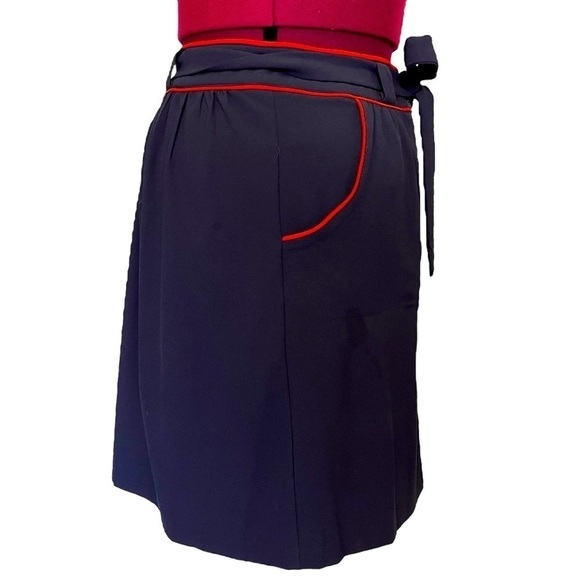Tommy Hilfiger Navy with Orange Trim Skirt - Picture 5 of 9